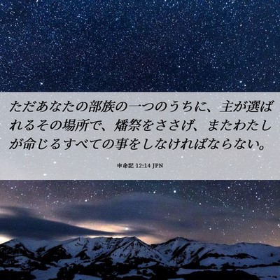 Picture 06 - 申命記 12:14 JPN - ただあなたの部族の一つのうちに、 - Bible Verse Picture