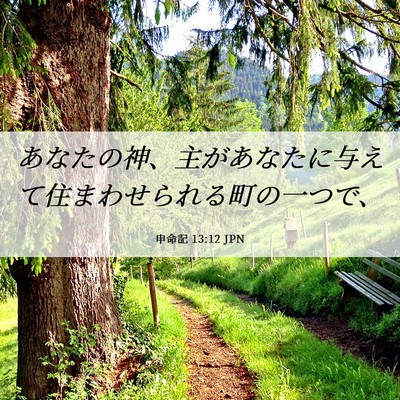 Picture 06 - 申命記 13:12 JPN - あなたの神、主があなたに与えて住 - Bible Verse Picture