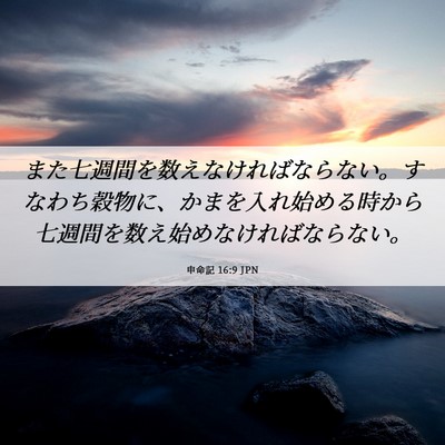 Picture 06 - 申命記 16:9 JPN - また七週間を数えなければならない - Bible Verse Picture