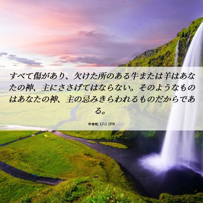 Picture 06 - 申命記 17:1 JPN - すべて傷があり、欠けた所のある牛 - Bible Verse Picture
