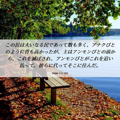 Picture 06 - 申命記 2:21 JPN - この民は大いなる民であって数も多 - Bible Verse Picture