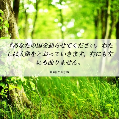 Picture 06 - 申命記 2:27 JPN - 『あなたの国を通らせてください。 - Bible Verse Picture