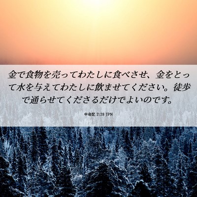 Picture 06 - 申命記 2:28 JPN - 金で食物を売ってわたしに食べさせ - Bible Verse Picture