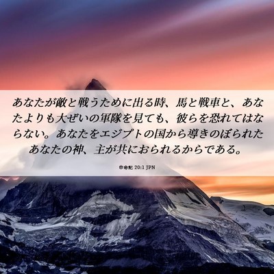Picture 06 - 申命記 20:1 JPN - あなたが敵と戦うために出る時、馬 - Bible Verse Picture