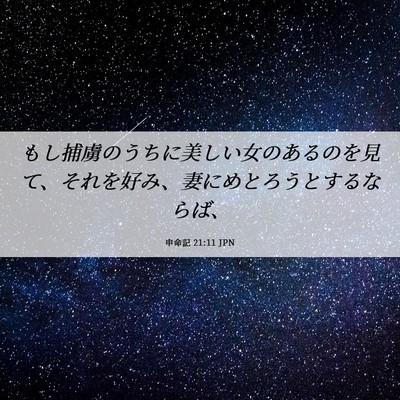 Picture 06 - 申命記 21:11 JPN - もし捕虜のうちに美しい女のあるの - Bible Verse Picture