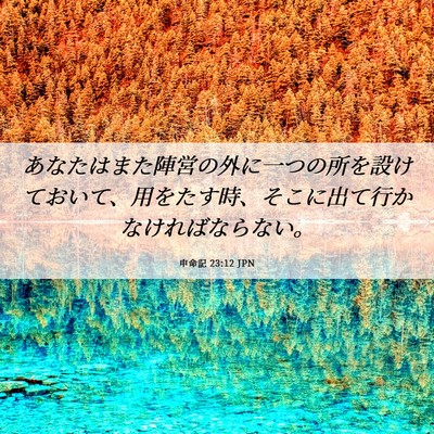 Picture 06 - 申命記 23:12 JPN - あなたはまた陣営の外に一つの所を - Bible Verse Picture