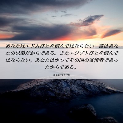 Picture 06 - 申命記 23:7 JPN - あなたはエドムびとを憎んではなら - Bible Verse Picture