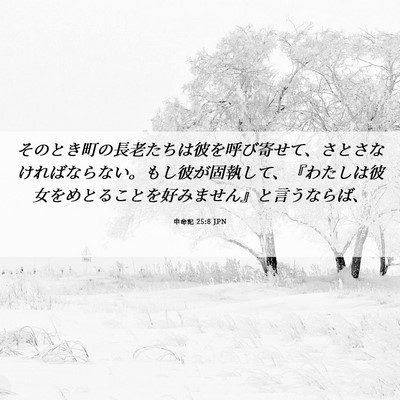 Picture 06 - 申命記 25:8 JPN - そのとき町の長老たちは彼を呼び寄 - Bible Verse Picture
