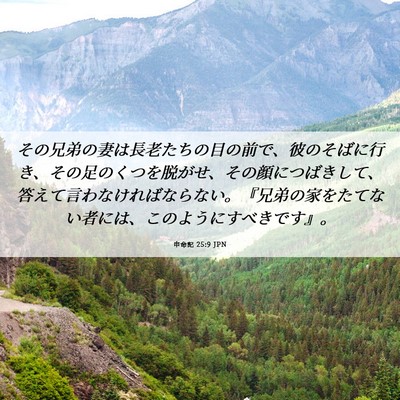 Picture 06 - 申命記 25:9 JPN - その兄弟の妻は長老たちの目の前で - Bible Verse Picture