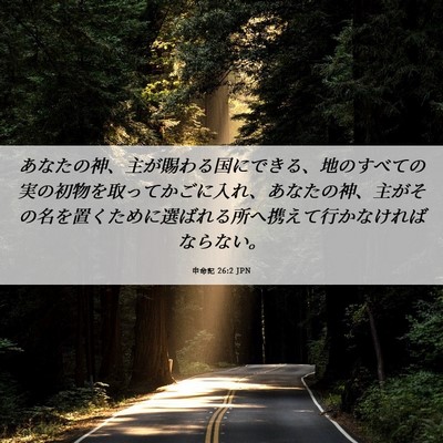 Picture 06 - 申命記 26:2 JPN - あなたの神、主が賜わる国にできる - Bible Verse Picture