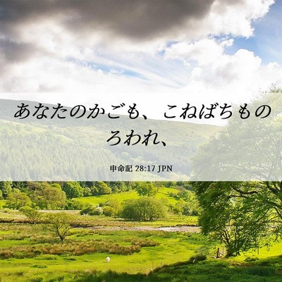 Picture 06 - 申命記 28:17 JPN - あなたのかごも、こねばちものろわ - Bible Verse Picture