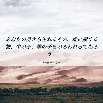 Picture 06 - 申命記 28:18 JPN - あなたの身から生れるもの、地に産 - Bible Verse Picture