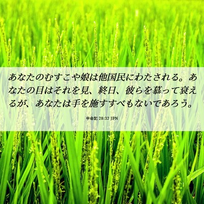 Picture 06 - 申命記 28:32 JPN - あなたのむすこや娘は他国民にわた - Bible Verse Picture
