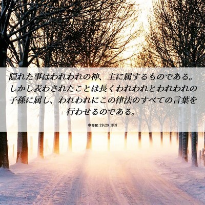 Picture 06 - 申命記 29:29 JPN - 隠れた事はわれわれの神、主に属す - Bible Verse Picture