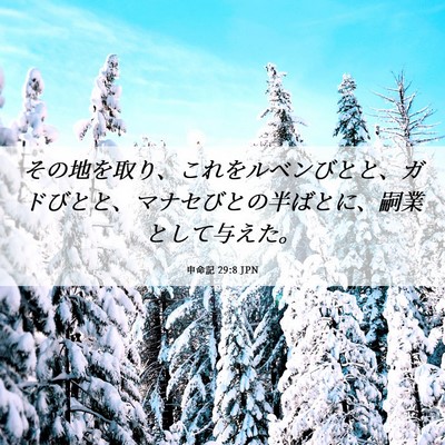 Picture 06 - 申命記 29:8 JPN - その地を取り、これをルベンびとと - Bible Verse Picture