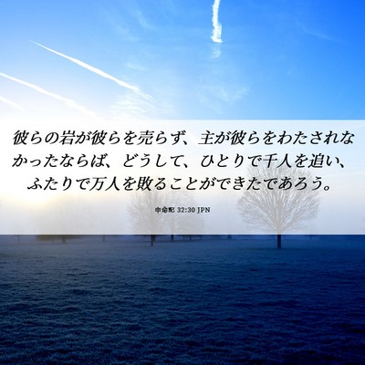 Picture 06 - 申命記 32:30 JPN - 彼らの岩が彼らを売らず、主が彼ら - Bible Verse Picture