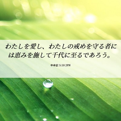 Picture 06 - 申命記 5:10 JPN - わたしを愛し、わたしの戒めを守る - Bible Verse Picture