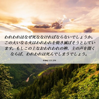 Picture 06 - 申命記 5:25 JPN - われわれはなぜ死ななければならな - Bible Verse Picture
