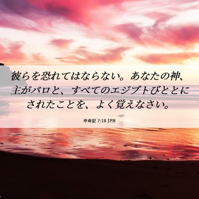Picture 06 - 申命記 7:18 JPN - 彼らを恐れてはならない。あなたの - Bible Verse Picture