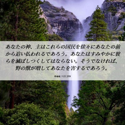 Picture 06 - 申命記 7:22 JPN - あなたの神、主はこれらの国民を徐 - Bible Verse Picture