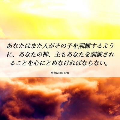 Picture 06 - 申命記 8:5 JPN - あなたはまた人がその子を訓練する - Bible Verse Picture