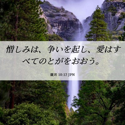 Picture 06 - 箴言 10:12 JPN - 憎しみは、争いを起し、愛はすべて - Bible Verse Picture