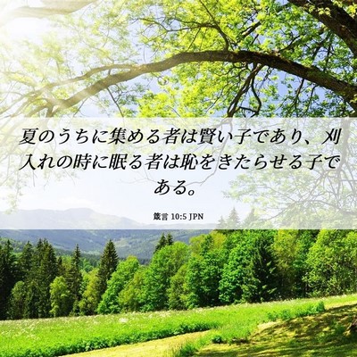 Picture 06 - 箴言 10:5 JPN - 夏のうちに集める者は賢い子であり - Bible Verse Picture