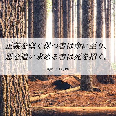 Picture 06 - 箴言 11:19 JPN - 正義を堅く保つ者は命に至り、悪を - Bible Verse Picture
