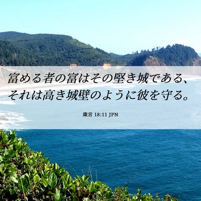 Picture 06 - 箴言 18:11 JPN - 富める者の富はその堅き城である、 - Bible Verse Picture