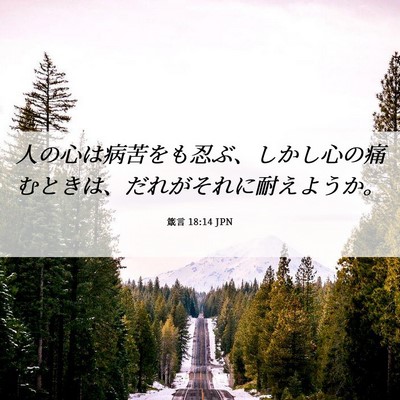 Picture 06 - 箴言 18:14 JPN - 人の心は病苦をも忍ぶ、しかし心の - Bible Verse Picture