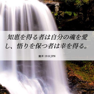 Picture 06 - 箴言 19:8 JPN - 知恵を得る者は自分の魂を愛し、悟 - Bible Verse Picture