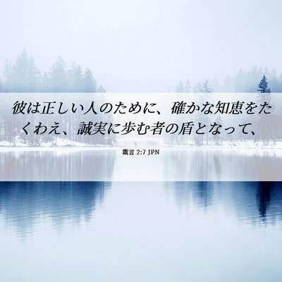 Picture 06 - 箴言 2:7 JPN - 彼は正しい人のために、確かな知恵 - Bible Verse Picture
