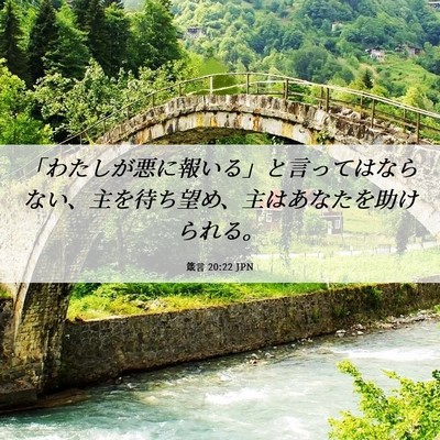 Picture 06 - 箴言 20:22 JPN - 「わたしが悪に報いる」と言っては - Bible Verse Picture