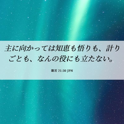 Picture 06 - 箴言 21:30 JPN - 主に向かっては知恵も悟りも、計り - Bible Verse Picture