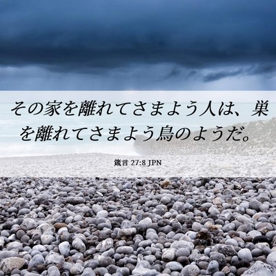 Picture 06 - 箴言 27:8 JPN - その家を離れてさまよう人は、巣を - Bible Verse Picture