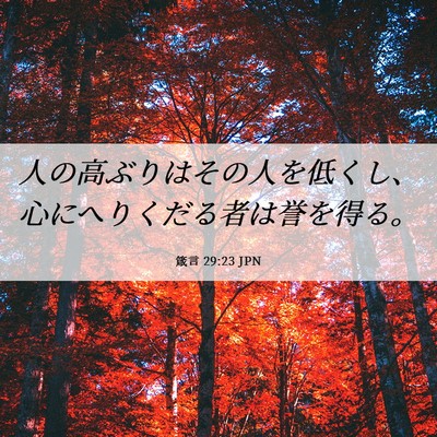 Picture 06 - 箴言 29:23 JPN - 人の高ぶりはその人を低くし、心に - Bible Verse Picture