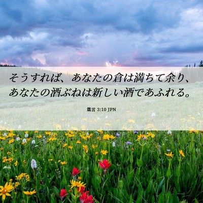 Picture 06 - 箴言 3:10 JPN - そうすれば、あなたの倉は満ちて余 - Bible Verse Picture