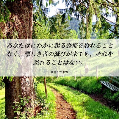 Picture 06 - 箴言 3:25 JPN - あなたはにわかに起る恐怖を恐れる - Bible Verse Picture