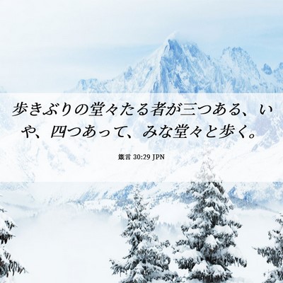 Picture 06 - 箴言 30:29 JPN - 歩きぶりの堂々たる者が三つある、 - Bible Verse Picture