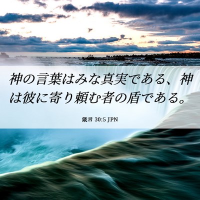 Picture 06 - 箴言 30:5 JPN - 神の言葉はみな真実である、神は彼 - Bible Verse Picture