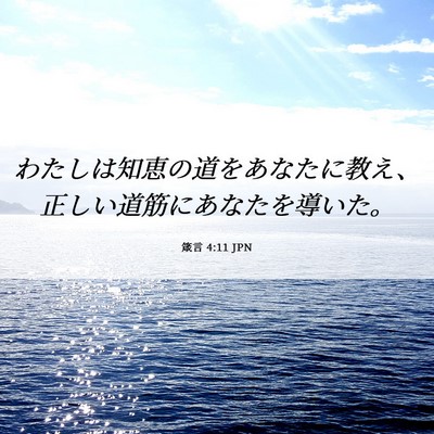 Picture 06 - 箴言 4:11 JPN - わたしは知恵の道をあなたに教え、 - Bible Verse Picture
