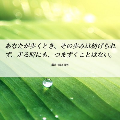 Picture 06 - 箴言 4:12 JPN - あなたが歩くとき、その歩みは妨げ - Bible Verse Picture
