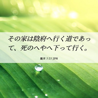 Picture 06 - 箴言 7:27 JPN - その家は陰府へ行く道であって、死 - Bible Verse Picture