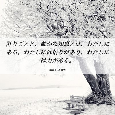 Picture 06 - 箴言 8:14 JPN - 計りごとと、確かな知恵とは、わた - Bible Verse Picture