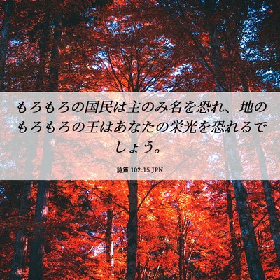 Picture 06 - 詩篇 102:15 JPN - もろもろの国民は主のみ名を恐れ、 - Bible Verse Picture