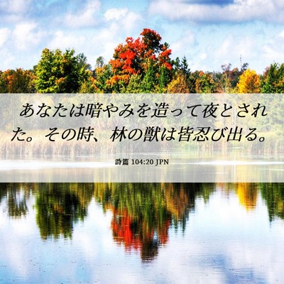 Picture 06 - 詩篇 104:20 JPN - あなたは暗やみを造って夜とされた - Bible Verse Picture