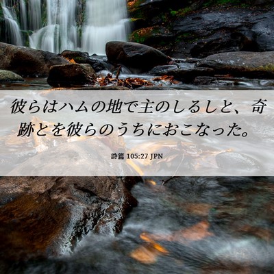 Picture 06 - 詩篇 105:27 JPN - 彼らはハムの地で主のしるしと、奇 - Bible Verse Picture