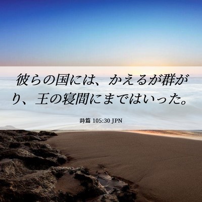 Picture 06 - 詩篇 105:30 JPN - 彼らの国には、かえるが群がり、王 - Bible Verse Picture