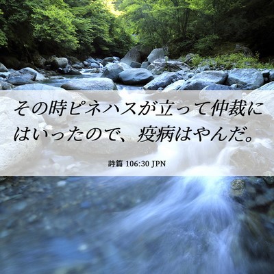Picture 06 - 詩篇 106:30 JPN - その時ピネハスが立って仲裁にはい - Bible Verse Picture
