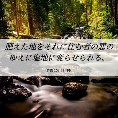 Picture 06 - 詩篇 107:34 JPN - 肥えた地をそれに住む者の悪のゆえ - Bible Verse Picture